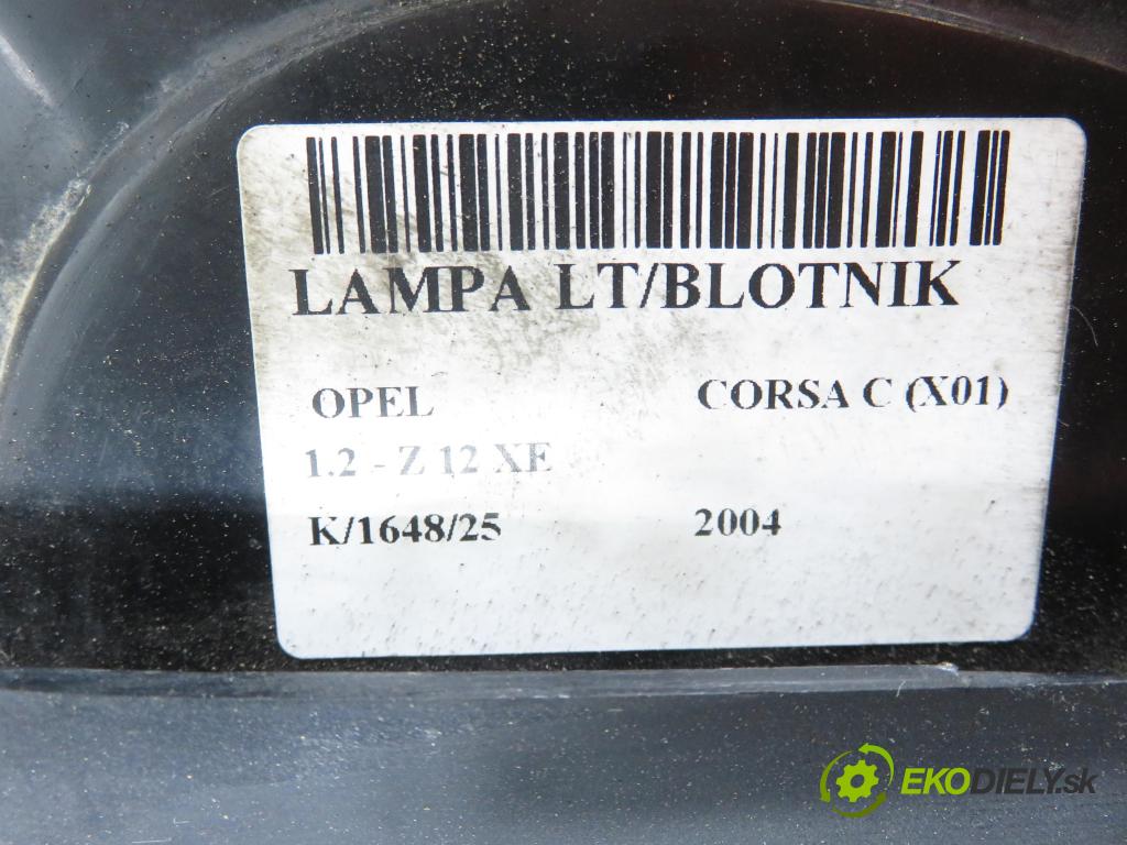 OPEL CORSA C (X01) HB 2004 55,00 1.2 16V 75 - Z 12 XE 1199,00 Svetlo ľavé zadné 89307491 ; 24457235