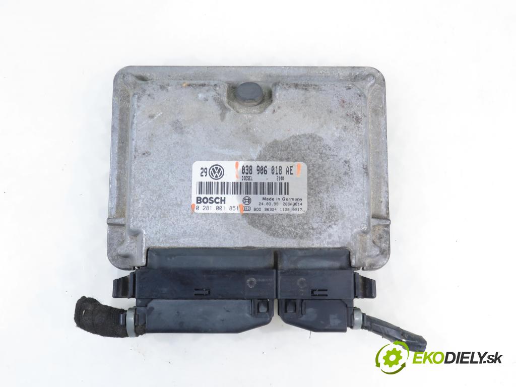 VW GOLF IV (1J1) HB 1999 66,00 1.9 TDI 90 - ALH 1896,00 Riadiaca jednotka Motor 038906018AE ; 0281001851