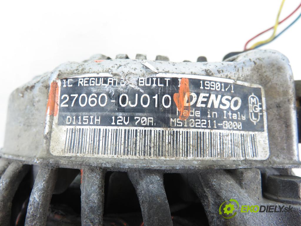 TOYOTA YARIS (_P1_) HB 2002 50,00 1.0 VVT- i 68 - 1SZ-FE 998,00 Alternátor 270600J010 (Alternátor)