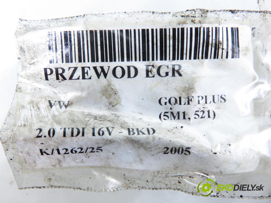 VW GOLF PLUS (5M1, 521) MINIVAN 2005 103,00 2.0 TDI 16V - BKD 1968,00 rúrka EGR 03G131521T