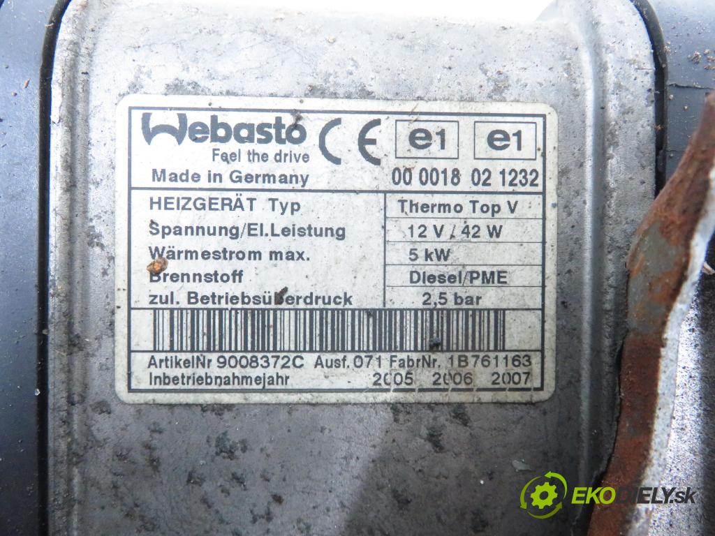 VW PASSAT B6 (3C2) SEDAN 2005 77,00 1.9 TDI PD 105 - BKC 1896,00 Webasto 1K0815071H (Webasto (nezávislé topení))