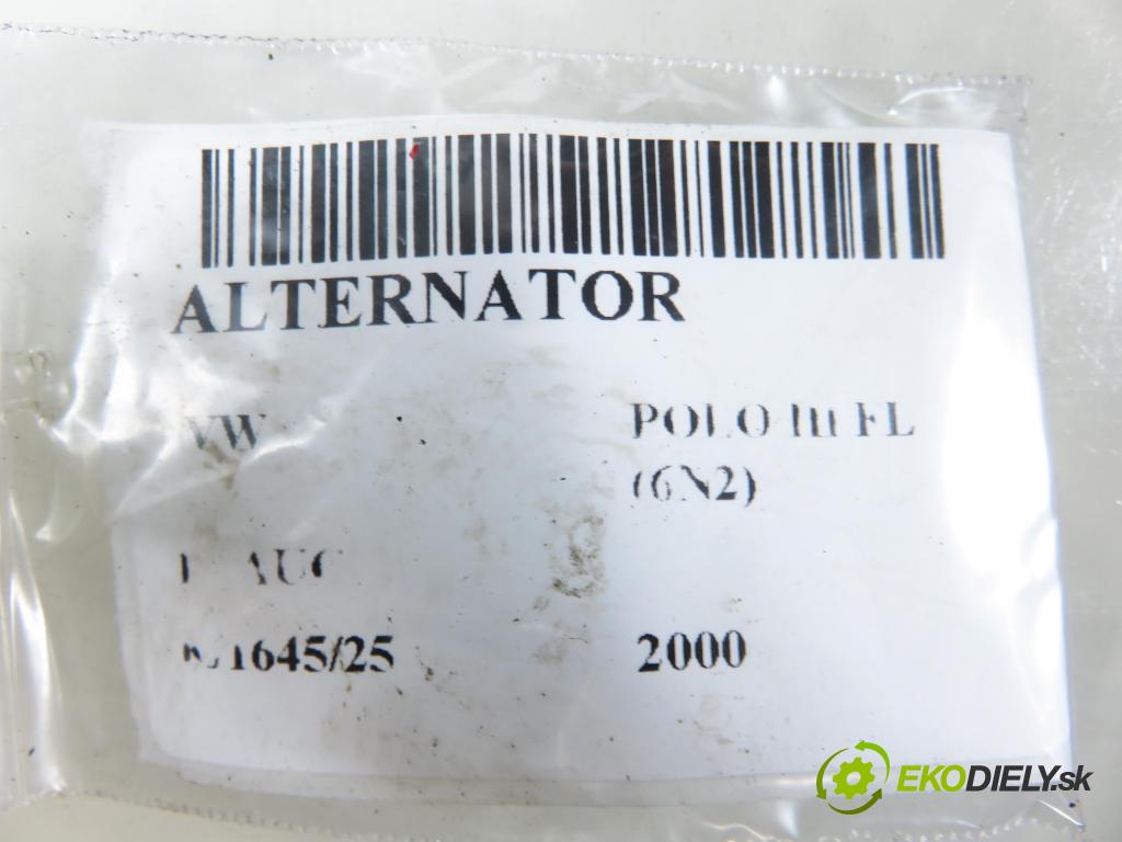 VW POLO (6N2) HB 2000 37,00 1.0 MPI 50 - AUC 999,00 Alternátor 038903025L ; 0124315005 (Alternátor)
