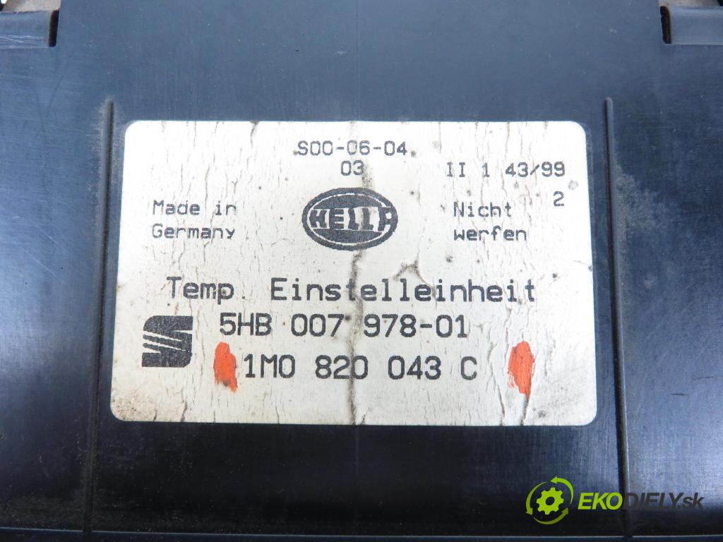 SEAT LEON (1M1) HB 1999 81,00 1.9 TDI - AHF 1896,00 Panel kúrenia KLIMATRONIK 1M0820043C