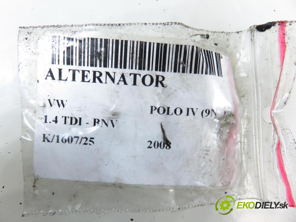 VW POLO (9N_) HB 2008 59,00 1.4 TDI - BNV 1422,00 Alternátor 045903023A ; 0124515022 (Alternátor)