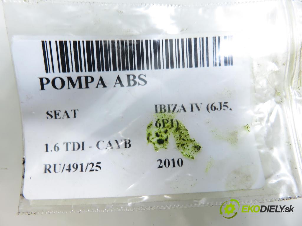 SEAT IBIZA IV (6J5, 6P1) HB 2010 66,00 1.6 TDI - CAYB 1598,00 Pumpa ABS 0265800911 ; 6R0907379AB (Pumpa ABS)