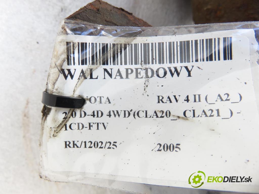 TOYOTA RAV 4 II (_A2_) SUV 2005 85,00 2.0 D-4D 4WD 116 - 1CD-FTV 1995,00 hriadeľ JAZDA: PA70