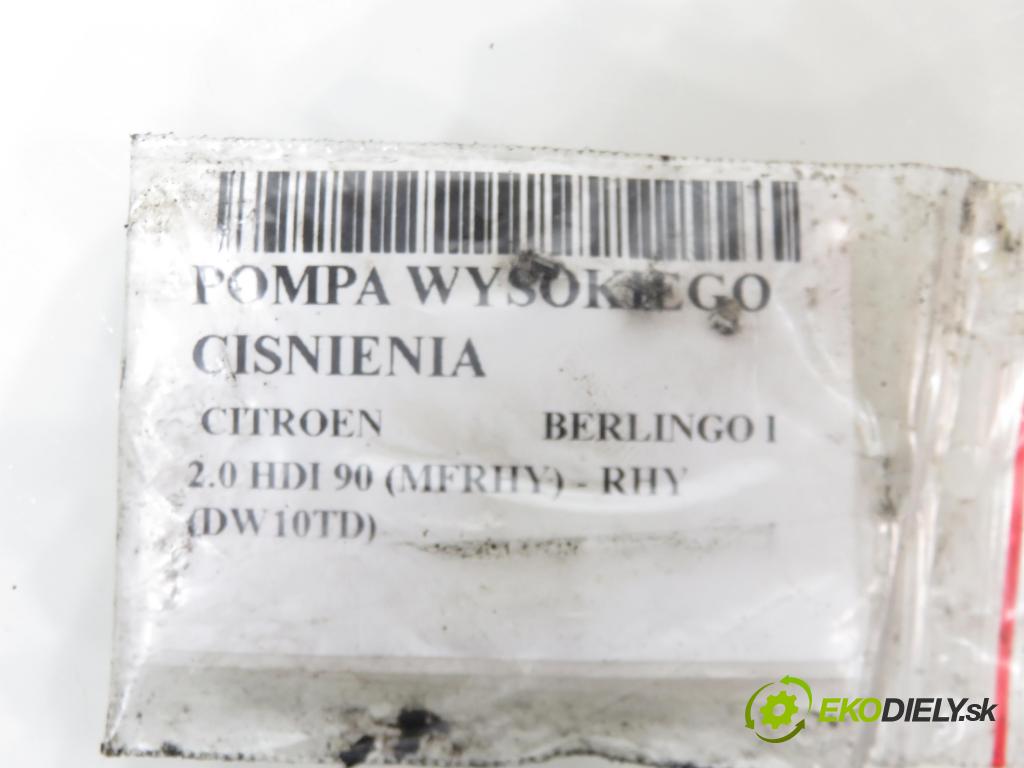 CITROEN BERLINGO / BERLINGO FIRST nadwozie wielkoprzestrzenne (MPV) KOMBIVAN 2004 66,00 2.0 HDI 90 1997,00 pumpa vysokého TLAK: