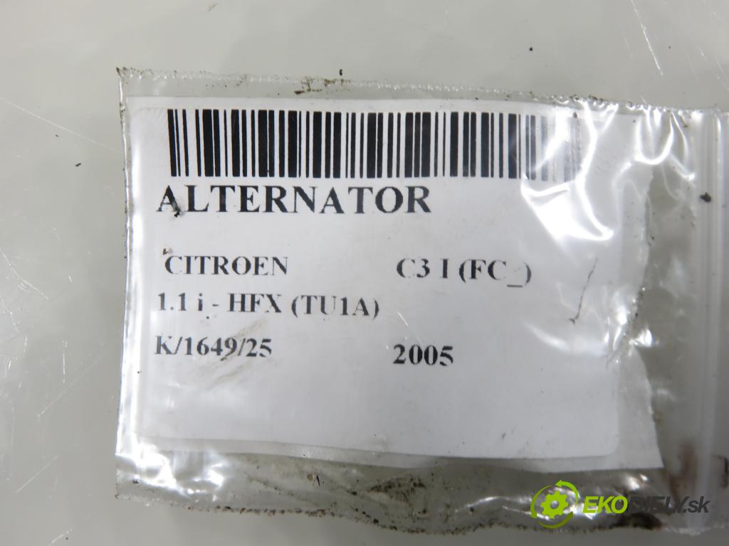 CITROEN C3 I (FC_) HB 2005 44,00 1.1 i - HFX (TU1A) 1124,00 Alternátor 9656955880 ; TG7S011 (Alternátor)
