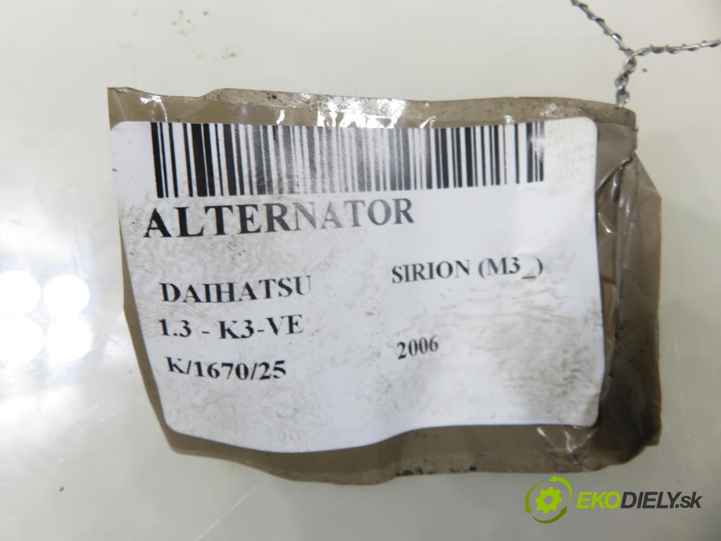 DAIHATSU SIRION (M3_) HB 2006 0,00 1.3 - K3-VE 1298,00 Alternátor 2706097402 (Alternátor)