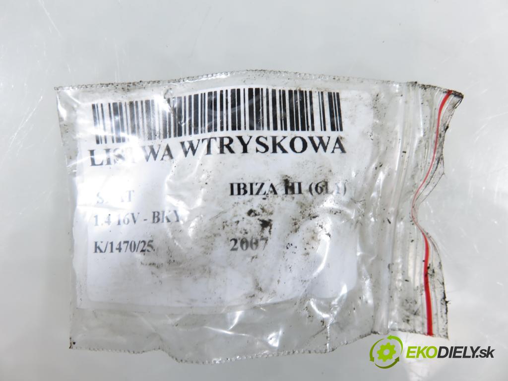 SEAT IBIZA III (6L1) HB 2007 55,00 1.4 16V - BKY 1390,00 Lišta vstrekovacia 036906031AB ; 036133319BH (Vstrekovacia lišta)