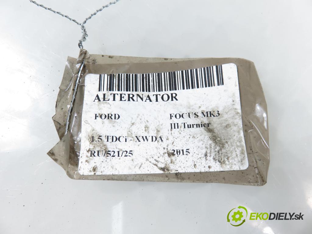 FORD FOCUS III Turnier KOMBI 2015 88,00 1.5 TDCi - XWDA 1499,00 Alternátor AV6N10300GC ; 30659390 (Alternátor)
