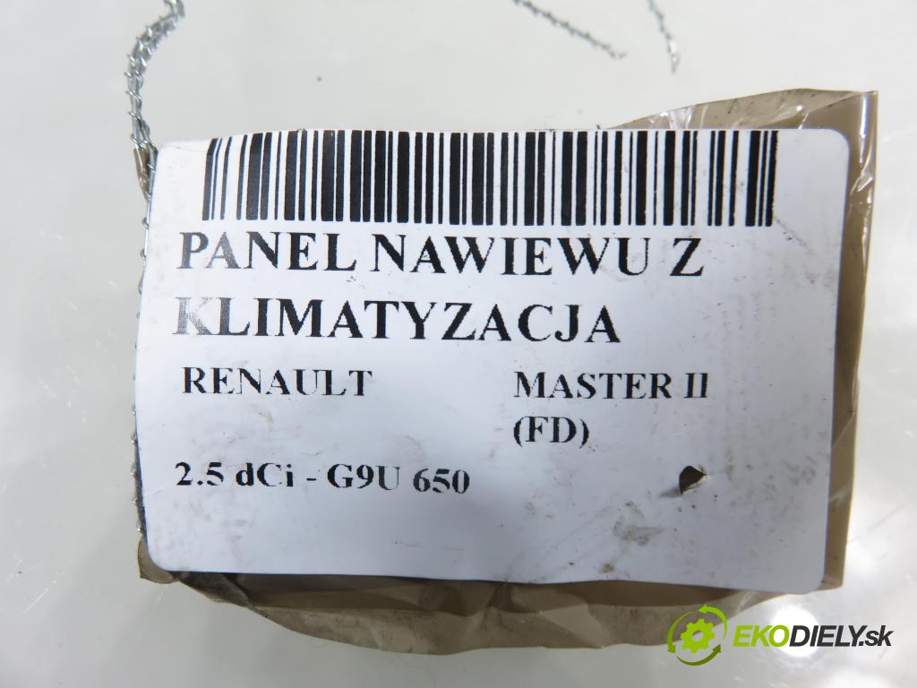 RENAULT MASTER II Skrzynia (FD) FURGON 2007 88,00 2.5 dCi 120 - G9U 650 2464,00 Panel kúrenia KLIMATIZACE: N2385001