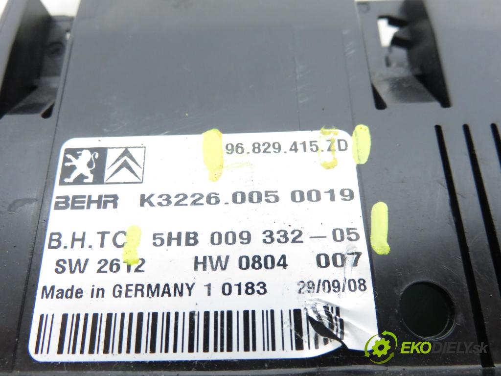 CITROEN C5 III Break (RW_) KOMBI 2009 100,00 2.0 HDi - RHR (DW10BTED4) 1997,00 Panel kúrenia KLIMATRONIK 96829415ZD ; 5HB00933205