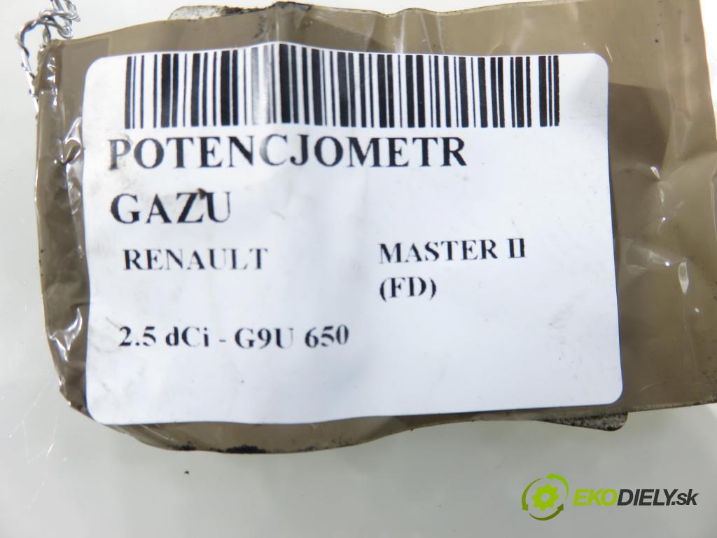 RENAULT MASTER II Skrzynia (FD) FURGON 2007 88,00 2.5 dCi 120 - G9U 650 2464,00 Potenciometer plynu 8200724059 (Potenciometer plynového pedálu)
