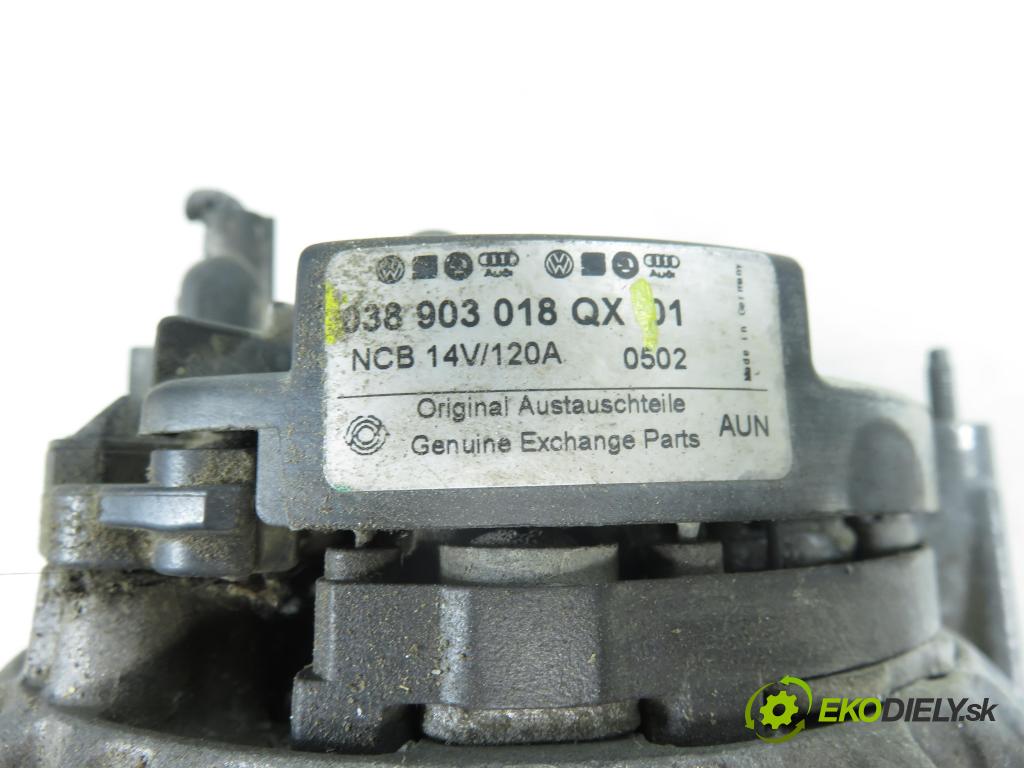 VW SHARAN (7M8, 7M9, 7M6) MINIVAN 2002 85,00 1.9 TDI PD 115 4motion - AUY 1896,00 Alternátor 038903018QX (Alternátor)
