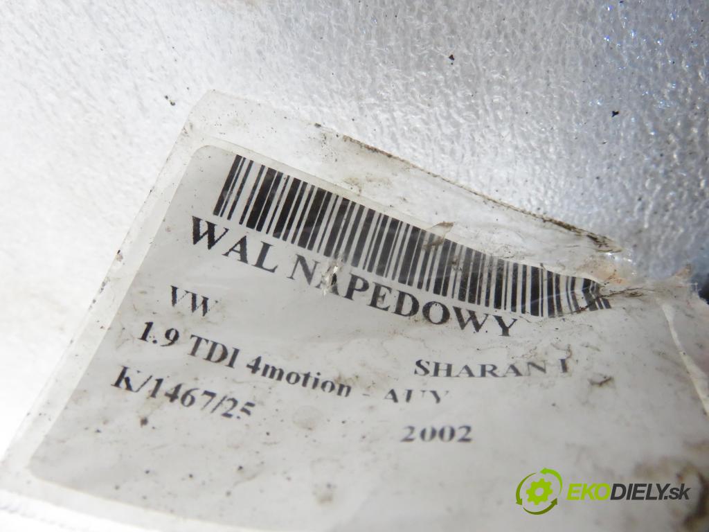 VW SHARAN (7M8, 7M9, 7M6) MINIVAN 2002 85,00 1.9 TDI PD 115 4motion - AUY 1896,00 hriadeľ JAZDA: 7M3521103A
