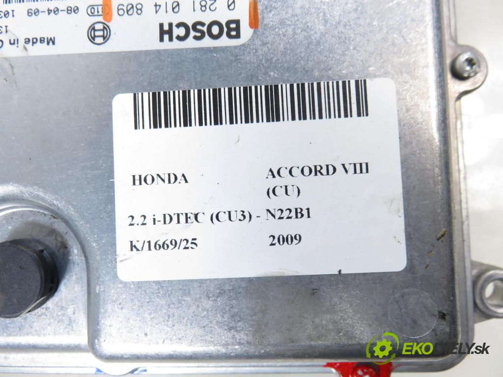 HONDA ACCORD VIII (CU) SEDAN 2009 110,00 2.2 i-DTEC (CU3) - N22B1 2199,00 Riadiaca jednotka Motor 0281014809 ; 37820RL0G03