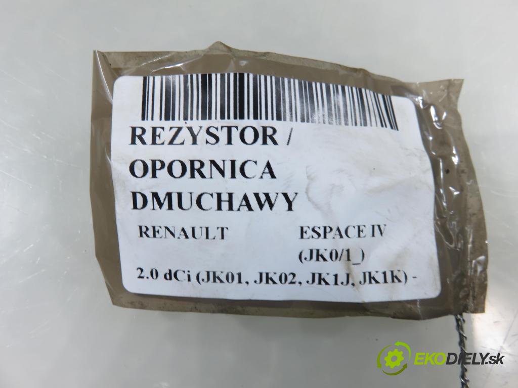 RENAULT ESPACE IV (JK0/1_) MINIVAN 2007 110,00 2.0 dCi 150 - M9R 740 1995,00 rezistor / reostat kúrenia 52492365