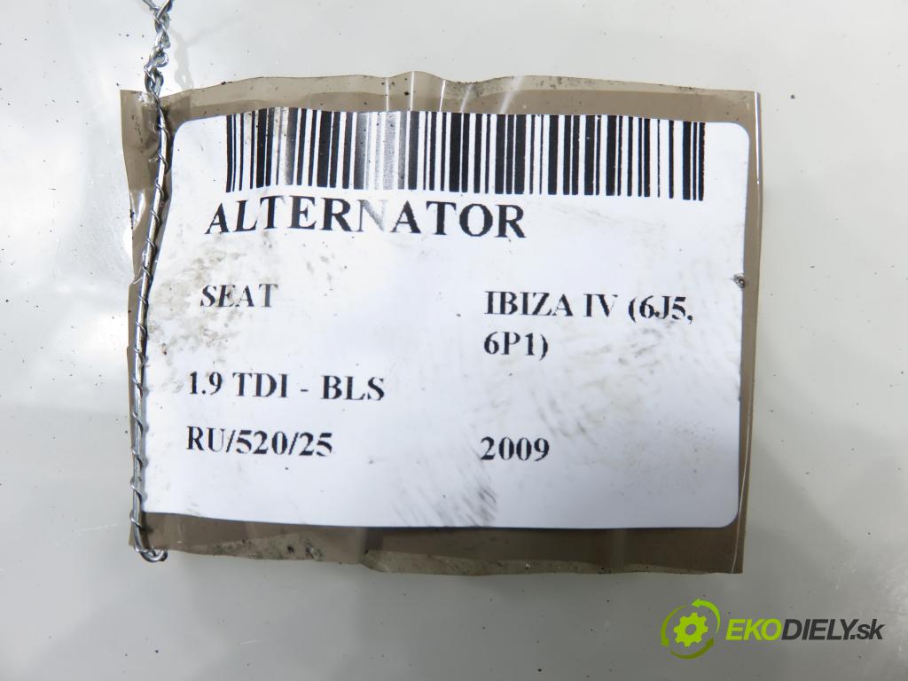 SEAT IBIZA IV (6J5, 6P1) HB 2009 77,00 1.9 TDI - BLS 1896,00 Alternátor 028903028E ; 0124515010 (Alternátor)