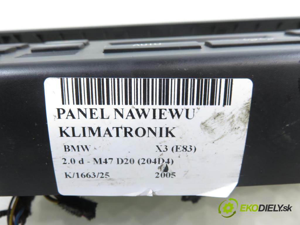 BMW X3 (E83) SUV 2005 110,00 2.0 d 150 - M47 D20 (204D4) 1995,00 Panel kúrenia KLIMATRONIK 64113417544