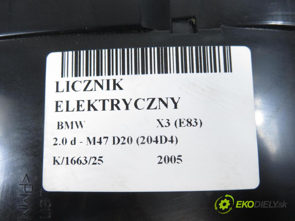 BMW X3 (E83) SUV 2005 110,00 2.0 d 150 - M47 D20 (204D4) 1995,00 Prístrojovka elektrický 341437202 ; 102464026