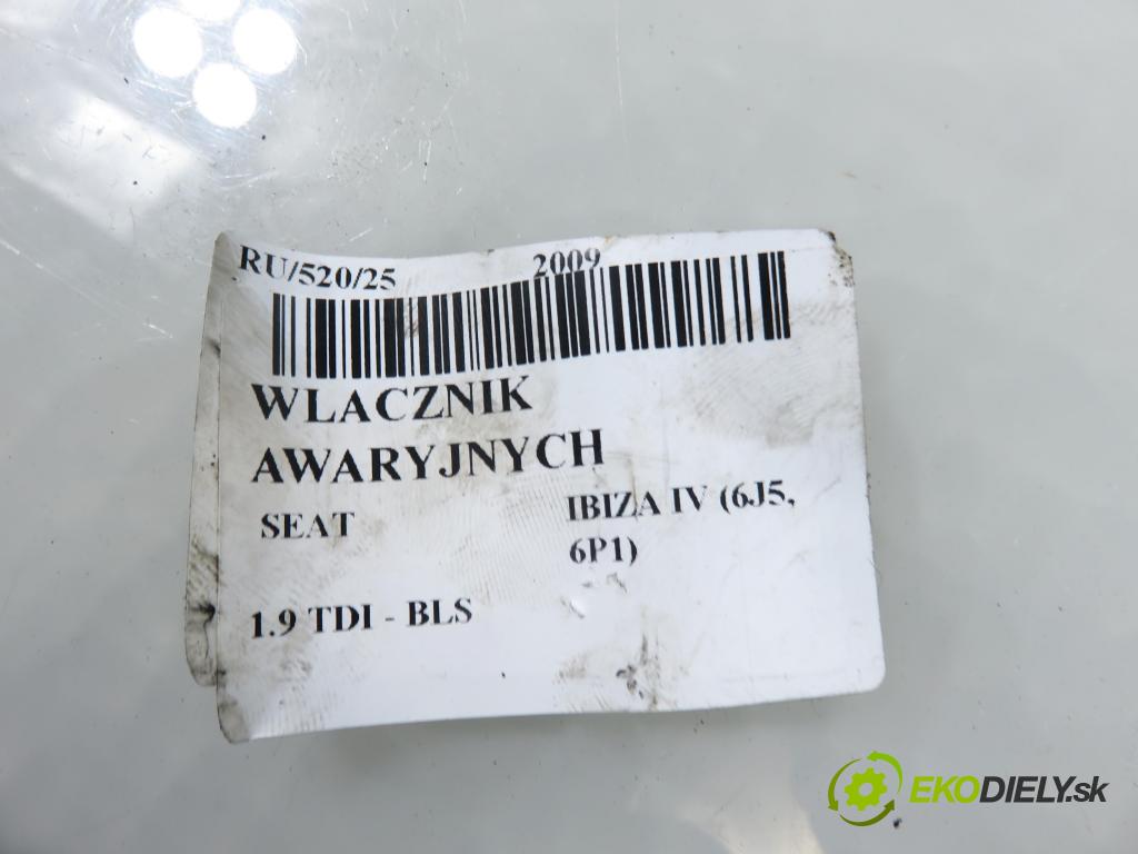 SEAT IBIZA IV (6J5, 6P1) HB 2009 77,00 1.9 TDI - BLS 1896,00 prepínač výstražných (núdzových) 6J0927137B