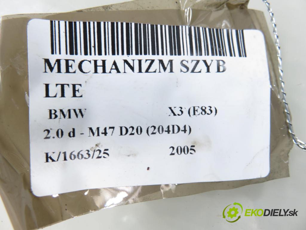 BMW X3 (E83) SUV 2005 110,00 2.0 d 150 - M47 D20 (204D4) 1995,00 Mechanizmus okien 69259652
