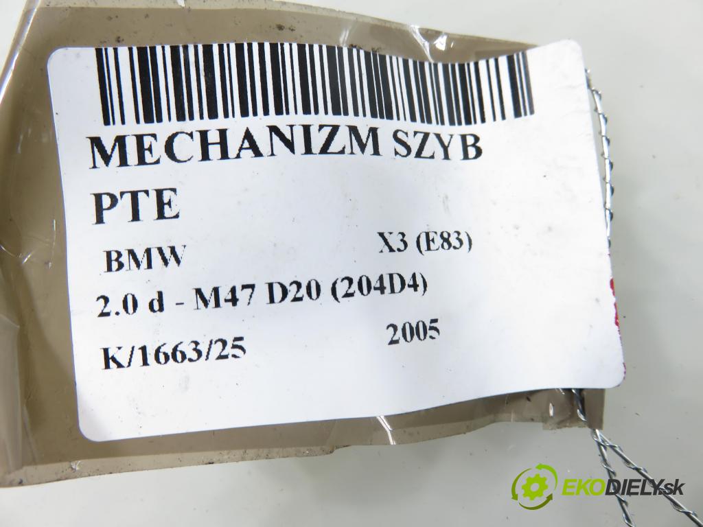 BMW X3 (E83) SUV 2005 110,00 2.0 d 150 - M47 D20 (204D4) 1995,00 mechanismus oken PTE 69259662