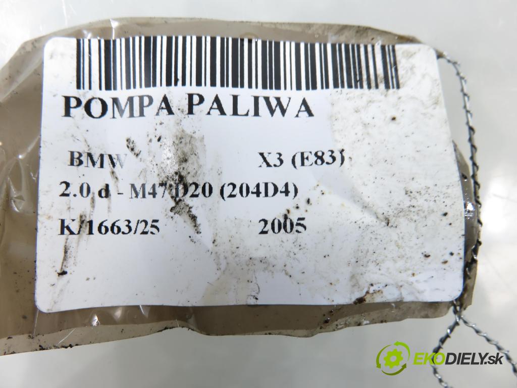 BMW X3 (E83) SUV 2005 110,00 2.0 d - M47 D20 (204D4) 1995,00 paliva 7788702