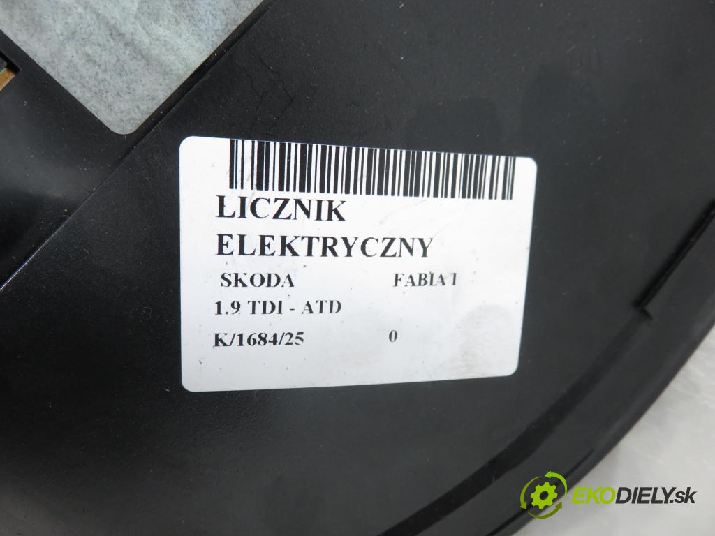 SKODA FABIA I (6Y2) HB 2003 74,00 1.9 TDI PD 100 - ATD 1896,00 Prístrojovka elektrický 6Y1920880H ; 110080015017