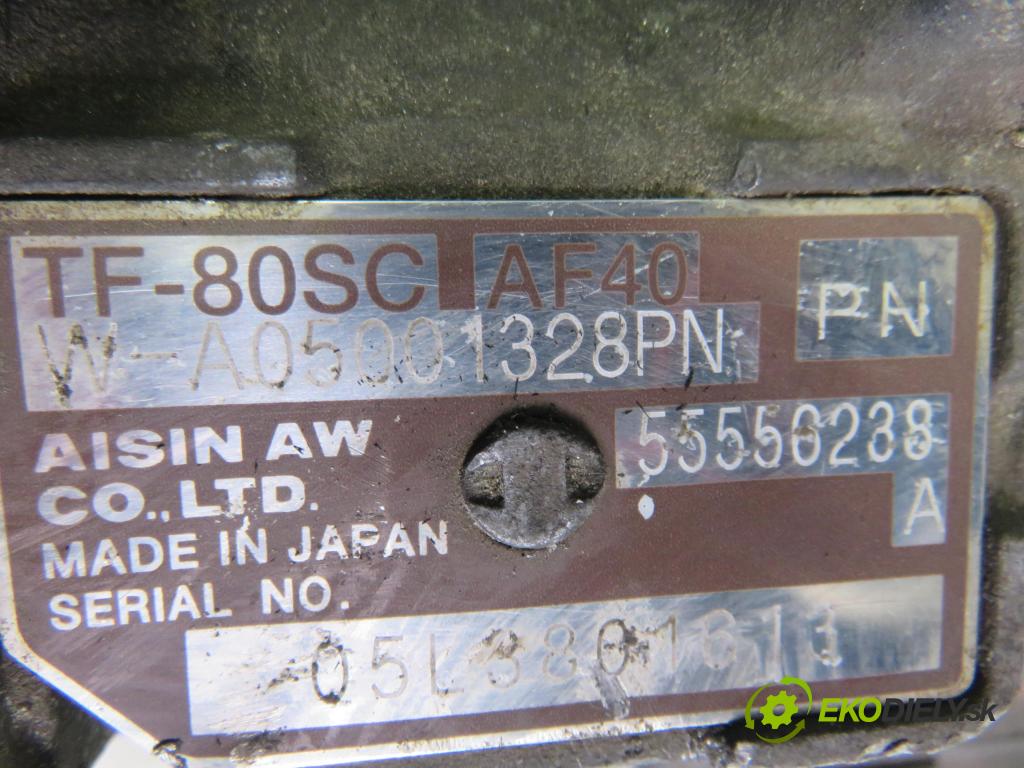 OPEL ASTRA H (A04) HB 2006 88,00 1.9 CDTI - Z 19 DT 1910,00 Prevodovka automatická 55556238A ; AF40 ; TF80SC