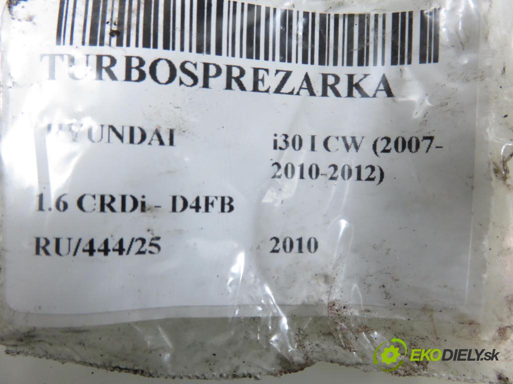 HYUNDAI i30 Kombi (FD) KOMBI 2010 85,00 1.6 CRDi 116 - D4FB 1582,00 Turbodúchadlo 7752740002 ; 282012A701 (Turbodúchadlo (kompletné))