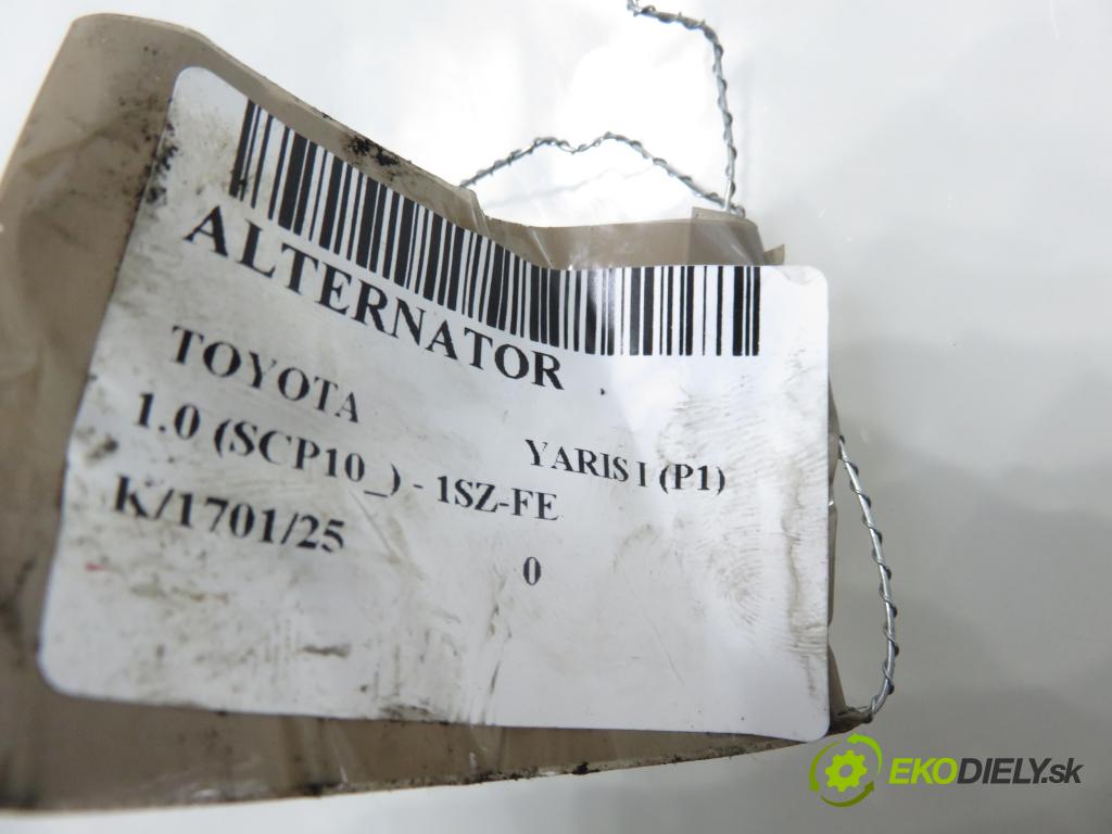 TOYOTA YARIS (_P1_) HB 2002 50,00 1.0 VVT- i 68 - 1SZ-FE 998,00 Alternátor  (Alternátor)