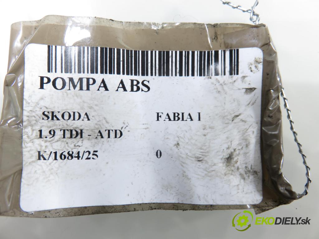 SKODA FABIA I (6Y2) HB 2003 74,00 1.9 TDI PD 100 - ATD 1896,00 Pumpa ABS 0265900009 ; 0265024011 (Pumpa ABS)