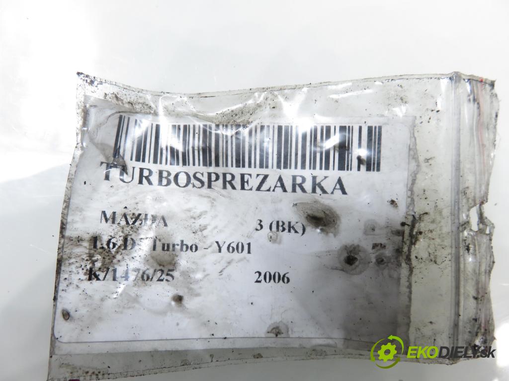 MAZDA 3 (BK) HB 2006 80,00 1.6 DI Turbo 109 - Y601 (PSA) 1560,00 Turbodúchadlo 9660641380 (Turbodúchadlo (kompletné))
