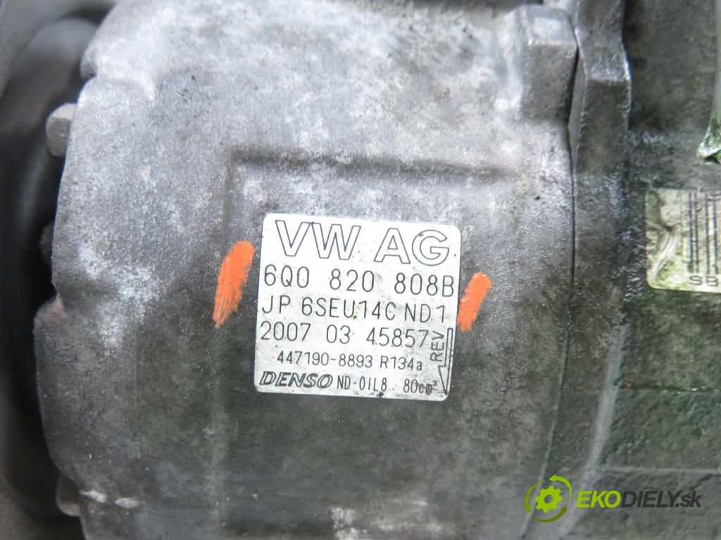 SKODA FABIA I Combi (6Y5) KOMBI 2007 51,00 1.4 TDI - BNM 1422,00 KOMPRESOR: klimatizácie 6Q0820808B (Kompresor klimatizácie)