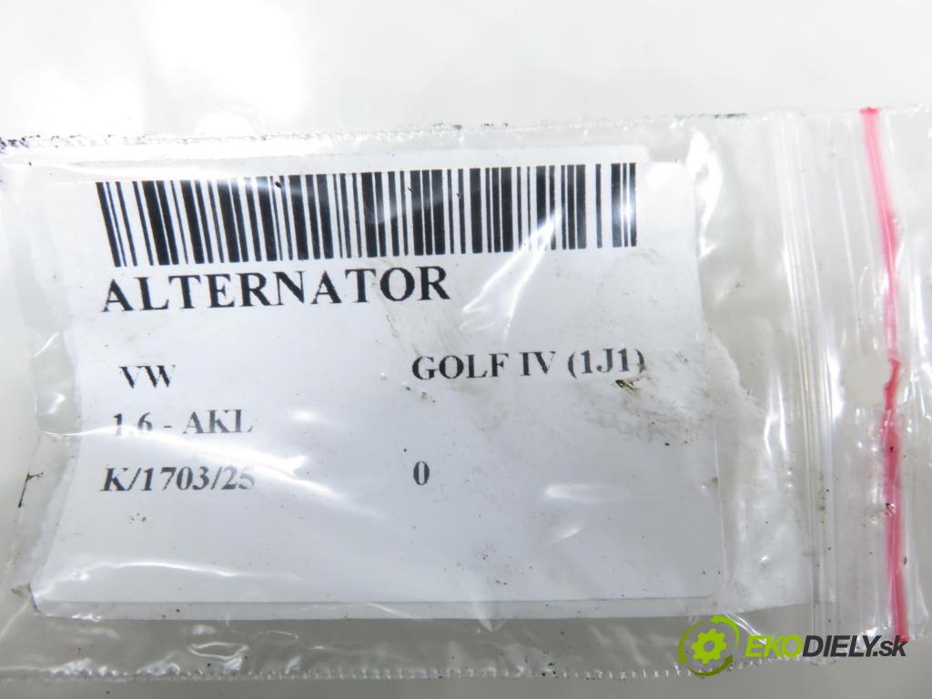 VW GOLF IV (1J1) HB 1999 74,00 1.6 - AKL 1595,00 Alternátor 028903028C ; 0124315003 (Alternátor)