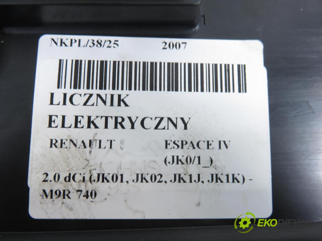 RENAULT ESPACE IV (JK0/1_) MINIVAN 2007 110,00 2.0 dCi 150 - M9R 740 1995,00 prístrojovka elektrický 8200660940