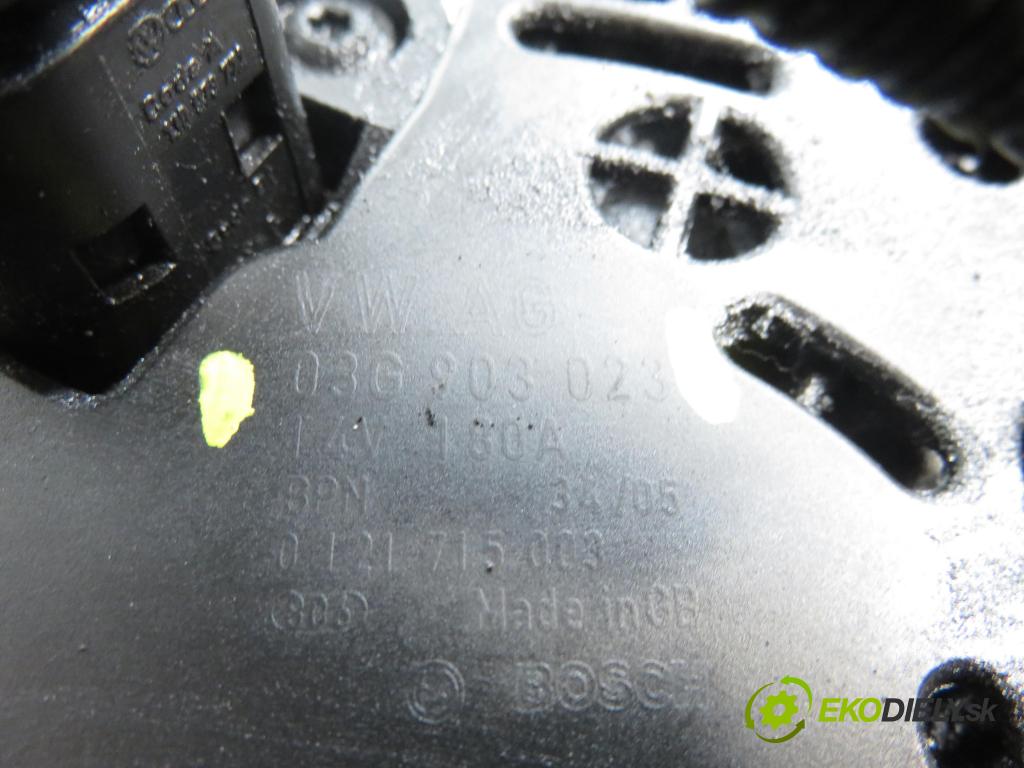 VW PASSAT B6 (3C2) SEDAN 2005 77,00 1.9 TDI PD 105 - BKC 1896,00 Alternátor 03G903023 (Alternátor)