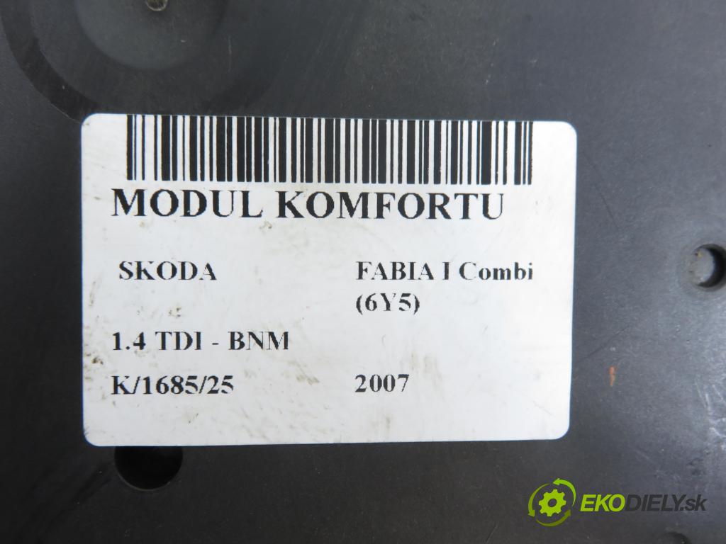 SKODA FABIA I Combi (6Y5) KOMBI 2007 51,00 1.4 TDI - BNM 1422,00 MODUL komfortu 6Q1937049F ; 5WK48217