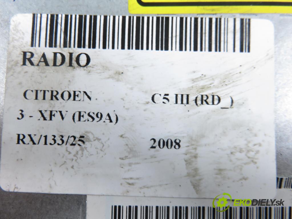CITROEN C5 III (RD_) SEDAN 2008 155,00 3.0 V6 211 - XFV (ES9A) 2946,00 RADIO CD 96647951ZD