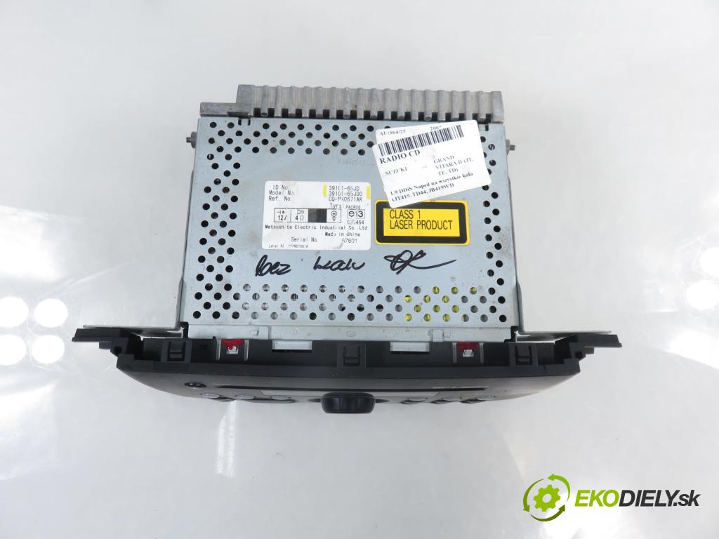 SUZUKI GRAND VITARA II (JT, TE, TD) SUV 2007 95,00 1.9 DDiS 129 4x4 - F9Q 264 1870,00 RADIO CD 3910165JD ; 3910165JD0