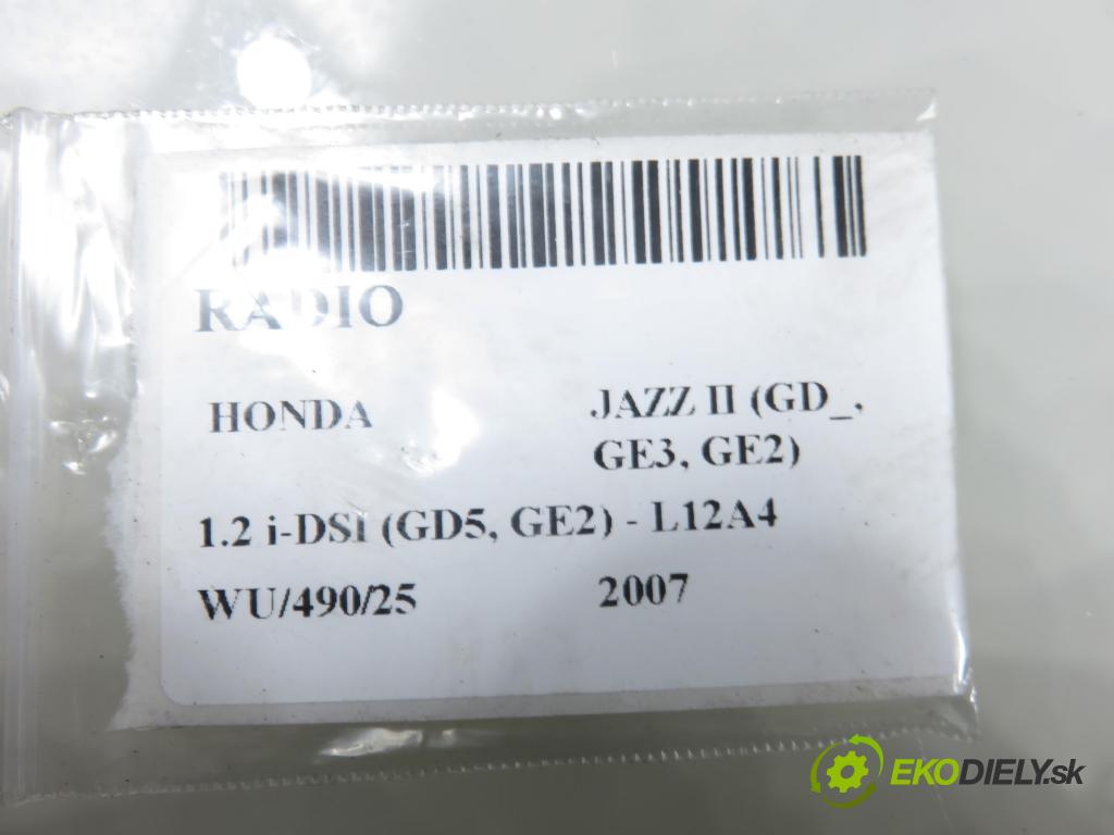 HONDA JAZZ II (GD_, GE3, GE2) HB 2007 57,00 1.2 i-DSI (GD5, GE2) - L12A4 1243,00 RADIO CD 39175SAAG120M1