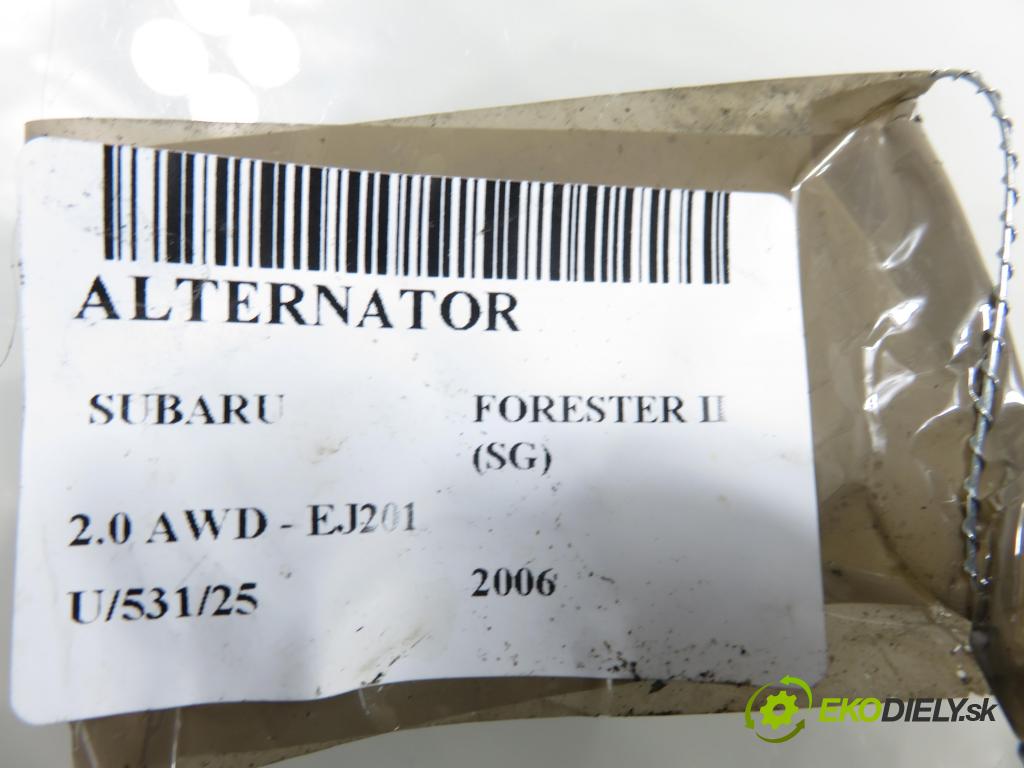 SUBARU FORESTER (SG_) KOMBI 2006 92,00 2.0 AWD 125 - EJ201 1994,00 Alternátor 23700AA521 ; A3TG0491 (Alternátor)