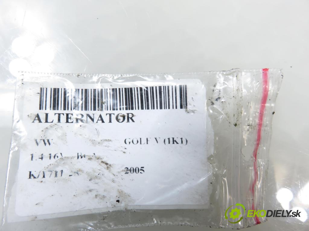 VW GOLF V (1K1) HB 2005 55,00 1.4 16V - BCA 1390,00 Alternátor 036903024H (Alternátor)