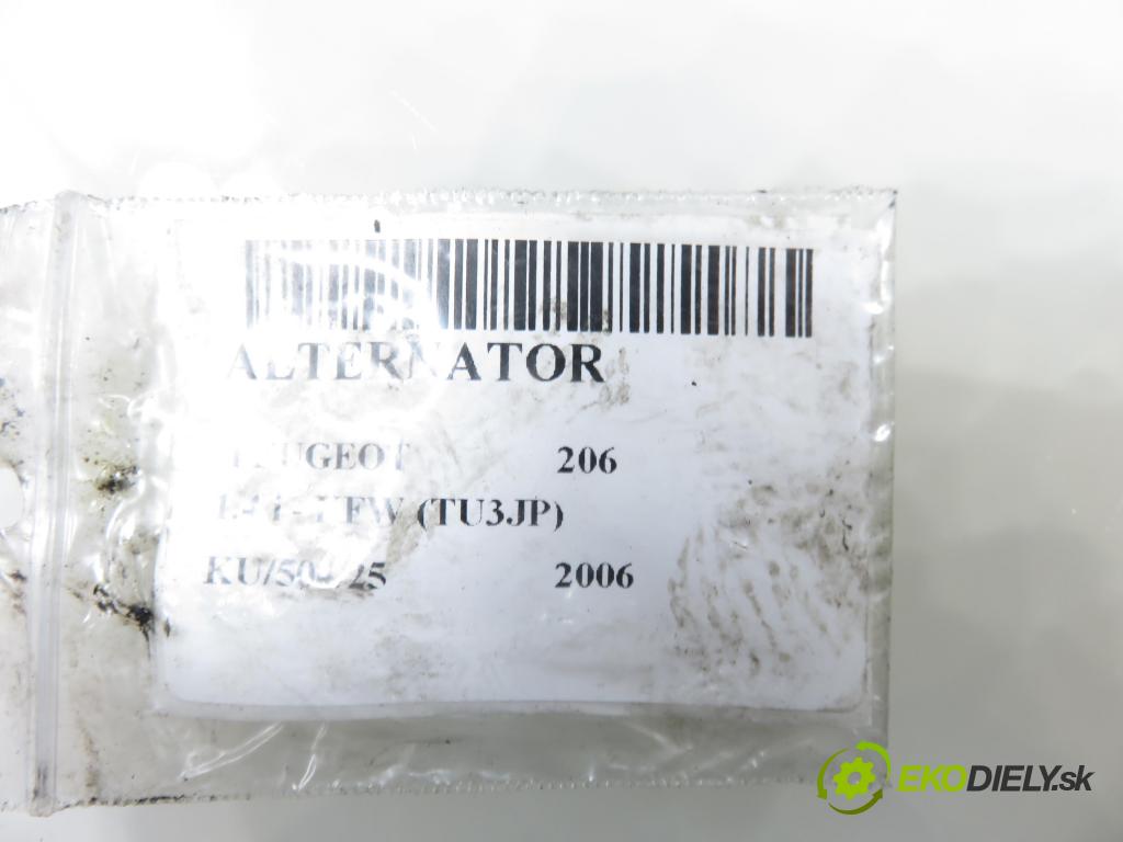 PEUGEOT 206 liftback (2A/C) HB 2006 55,00 1.4 75 - KFW 1360,00 Alternátor 9656956080 (Alternátor)