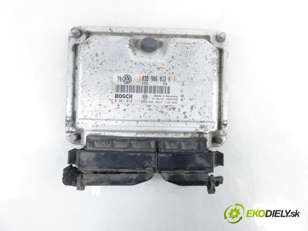 VW BORA (1J2) SEDAN 1999 66,00 1.9 TDI - AGR 1896,00 Riadiaca jednotka Motor 038906012K ; 0281010111