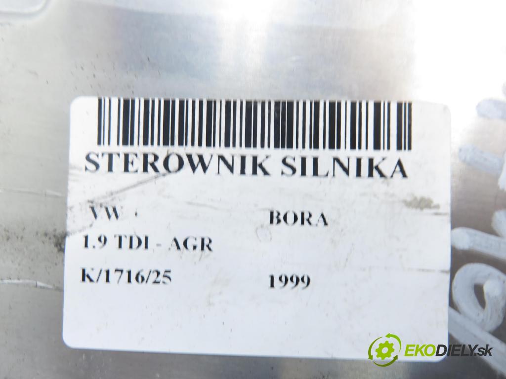 VW BORA (1J2) SEDAN 1999 66,00 1.9 TDI - AGR 1896,00 Riadiaca jednotka Motor 038906012K ; 0281010111