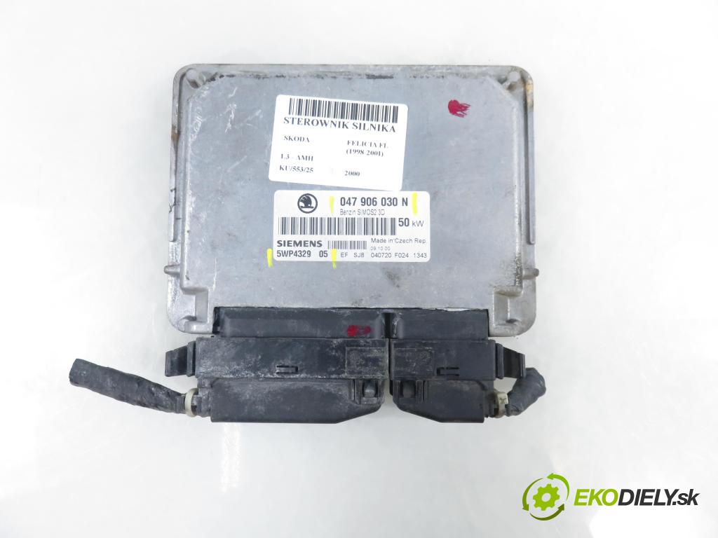SKODA FELICIA II (6U1) HB 2000 50,00 1.3 MPI 68 1289,00 Riadiaca jednotka Motor 5WP432905 ; 047906030N
