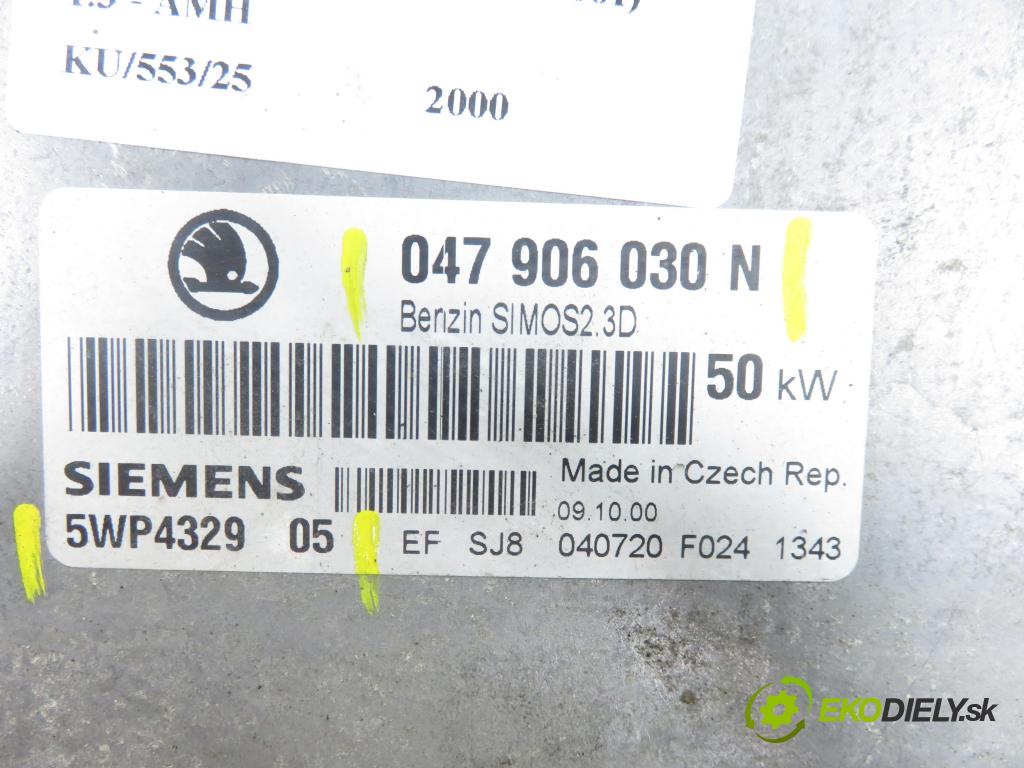 SKODA FELICIA II (6U1) HB 2000 50,00 1.3 MPI 68 1289,00 Riadiaca jednotka Motor 5WP432905 ; 047906030N